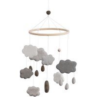 Sebra Baby-Mobile Wolken aus Filz (57x22 cm) in grau