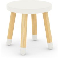 Flexa Kinderhocker PLAY mit Beinen aus Eschenholz in weiß (30cm)