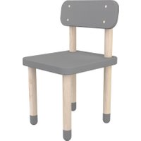 Flexa Kinderstuhl PLAY mit Lehne und Beinen aus Eschenholz in grau (Sitzhöhe 30cm)