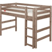 Flexa Classic Mittelhohes Bett aus Holz (90x200cm) mit senkrechter Leiter in terra