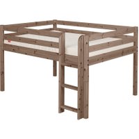 Flexa Classic Halbhohes Bett aus Holz (140x200cm) mit senkrechter Leiter in terra