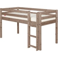 Flexa Classic Halbhohes Bett aus Holz (90x200cm) mit senkrechter Leiter in terra