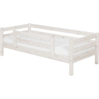 Flexa Classic Kinderbett aus Holz (90x200cm) mit halber Absturzsicherung in weiß
