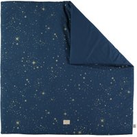 Nobodinoz Spielmatte Colorado aus 100% Bio-Baumwolle in dunkelblau (100x100 cm) mit Sternen in gold