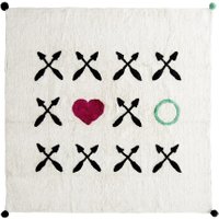 Minividuals waschbarer Teppich XOXO aus Baumwolle rechteckig (150x150 cm) in weiß