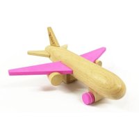 Kiko+ Holzflugzeug Hikouki Jet mit Rückzugmotor in pink (ab 3 Jahren)