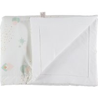 Nobodinoz Decke für Babys und Kinder Laponia aus Baumwolle in weiß (70x70 cm) mit Muster in bunt