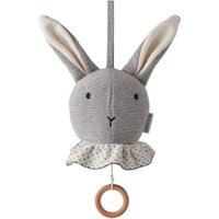 LIEWOOD Musik-Mobile Hase für Babybett oder Wickeltisch aus Bio-Baumwolle (16x16 cm) in grau