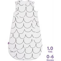 Snüz Baby-Sommerschlafsack Welle aus Baumwolle 1.0 Tog (0 - 6 Monate) in weiß