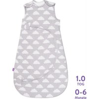 Snüz Baby-Sommerschlafsack Wolke 9 aus Baumwolle 1.0 Tog (0 - 6 Monate) in grau