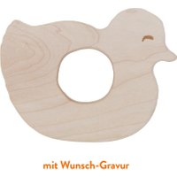 Wooden Story Greifling Baby Duck aus Ahornholz mit Wunsch-Gravur