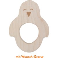 Wooden Story Greifling Pinguin aus Ahornholz mit Wunsch-Gravur