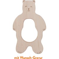 Wooden Story Greifling Smiley Bear aus Ahornholz mit Wunsch-Gravur