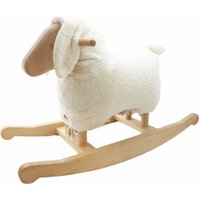 Senger Naturwelt Schaukeltier Schaf aus Schafschur- und Baumwolle mit Gestell aus Buchenholz (77x30x45 cm) handmade in weiß