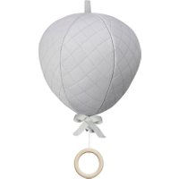 CamCam Baby-Mobile aus Bio-Baumwolle Balloon mit Musik für Wickeltisch/Babybett in grau