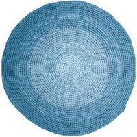 Sebra Häkel-Teppich aus Baumwolle Gradient blue rund (120 cm) in blau