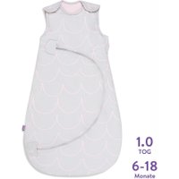 Snüz Kleinkind-Sommerschlafsack Welle aus Baumwolle 1.0 Tog (6 - 18 Monate) in grau und Muster in rosa