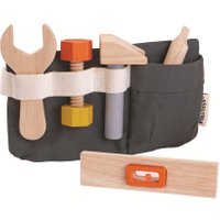 Plantoys Werkzeug-Set für Kinder aus Holz mit Gürteltasche (ab 3 Jahren) in bunt
