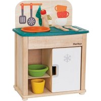 Plantoys Spielküche aus Holz Spüle und Kühlschrank