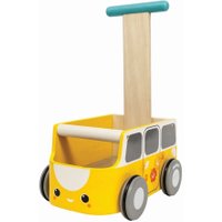 Plantoys Lauflernwagen aus Holz mit Gummireifen & Bremswirkung (ab 10 Monaten) in gelb