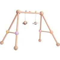 Plantoys Spielbogen Play-Gym für Babys (ab Geburt) aus Holz inkl. 2 Hängespielsachen in bunt