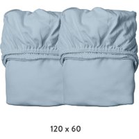 Leander Spannbettlaken aus Bio-Baumwolle (60x120 cm) 2er-Pack Dusty Blue