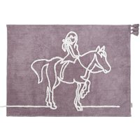 Minividuals waschbarer Teppich Mädchen auf Pferd (120x170 cm) aus Baumwolle rechteckig