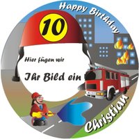 Feuerwehr Tortenaufleger Geburtstag mit Foto