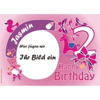 Fototorten Aufleger für 2. Geburtstag Mädchen +Name+Alter