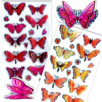 3D-Schmetterlingssticker m.Glitter