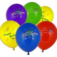 10 Happy Birthday Ballons mit lustigem Aufdruck