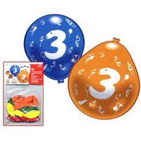 Zahlenballons mit Drei für 3. Geburtstag
