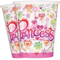 Princess Partybecher: Herzen+Blumen auf Diadem