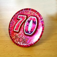 Glitzer-Button zum 70sten