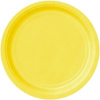 Einfarbige Teller gelb im 8er Pack