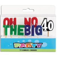 Buchstabenkerzen-Set THE BIG 40 für 40. Geburtstag
