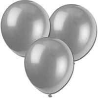 Latex-Ballons silbern schimmernd in guter Helium-Qualität