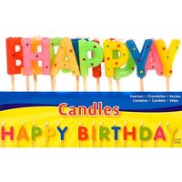 Geburtstagskerzen als Buchstabenkerzen Happy Birthday