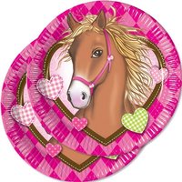 Pony Partyteller in Pink mit hübschen Herzen
