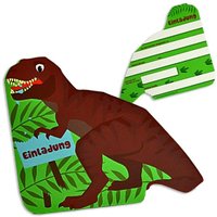Einladungskarten in T-Rex-Form