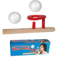 Holz-Blasrohrspiel mit 2 Bällen ca. 15x4cm