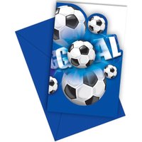 Fußball Einladungen blau 6 Stück
