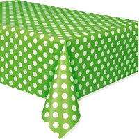 Tischdecke grün+weiße Punkte