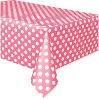 Tischdecke rosa+weiße Punkte