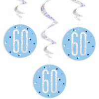 Hängespiralen zum 60. Geburtstag blau