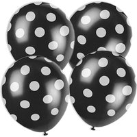schwarze Ballons+weiße Punkte 6 Stk