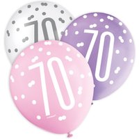 Latexballons mit 70 + Happy Birthday