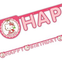 Happy Birthday Banner Hello Kitty Hearts