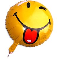 Folieballon rund mit frechem Smilie