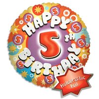 Folienballon rund Happy 5th Birthday